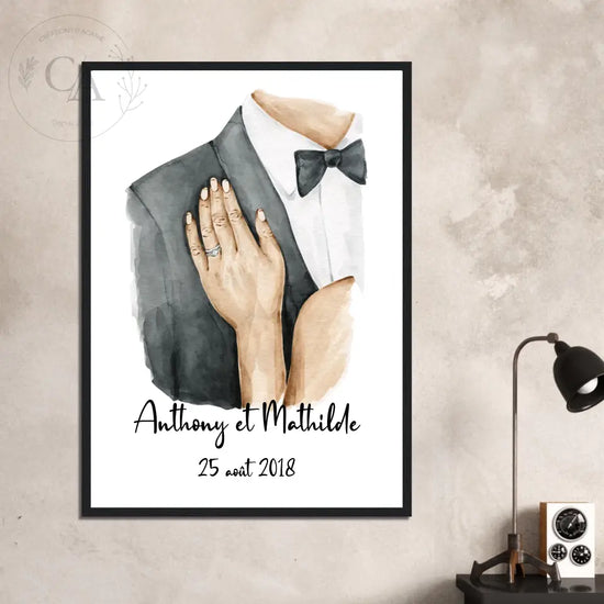 Affiche personnalisée pour un cadeau de mariage