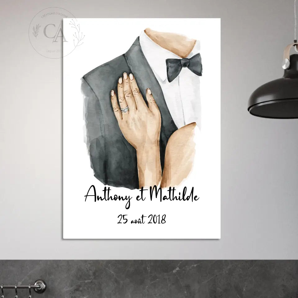 Affiche personnalisée pour un cadeau de mariage