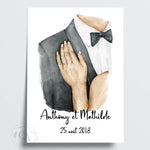 Affiche personnalisée pour un cadeau de mariage