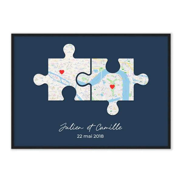 Carte puzzle - Affiche Personnalisée