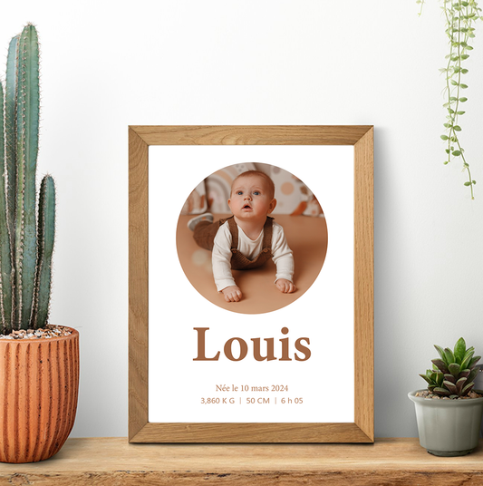 Affiche de naissance personnalisée avec photos