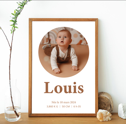 Affiche de naissance personnalisée avec photos