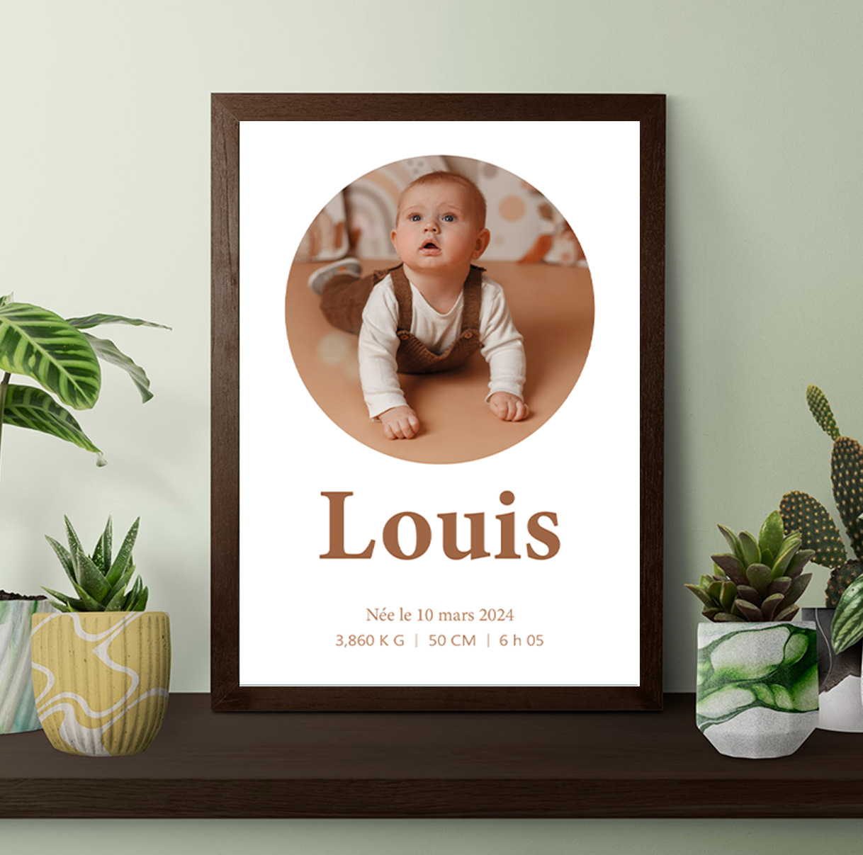 Affiche de naissance personnalisée avec photos