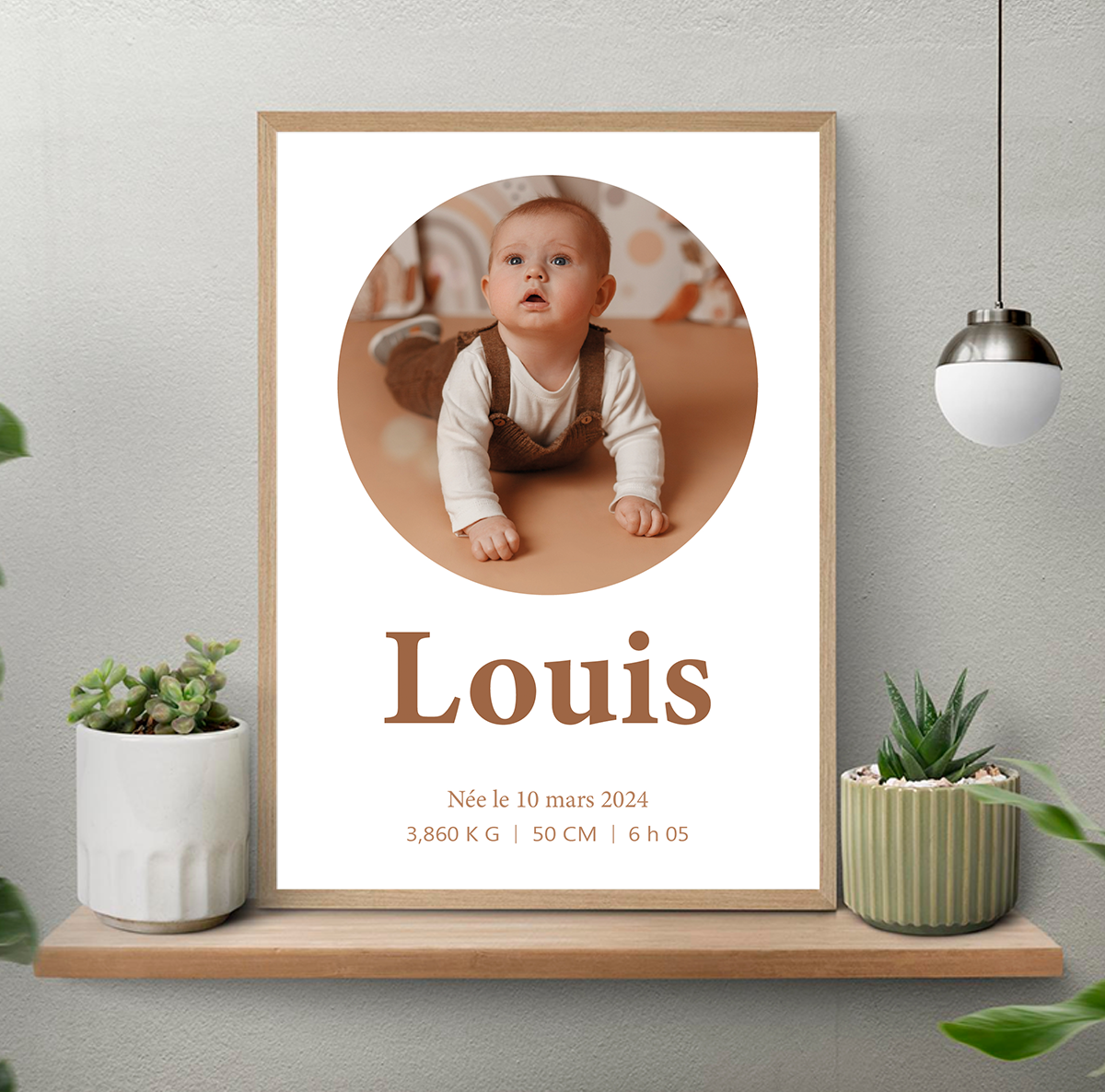 Affiche de naissance personnalisée avec photos