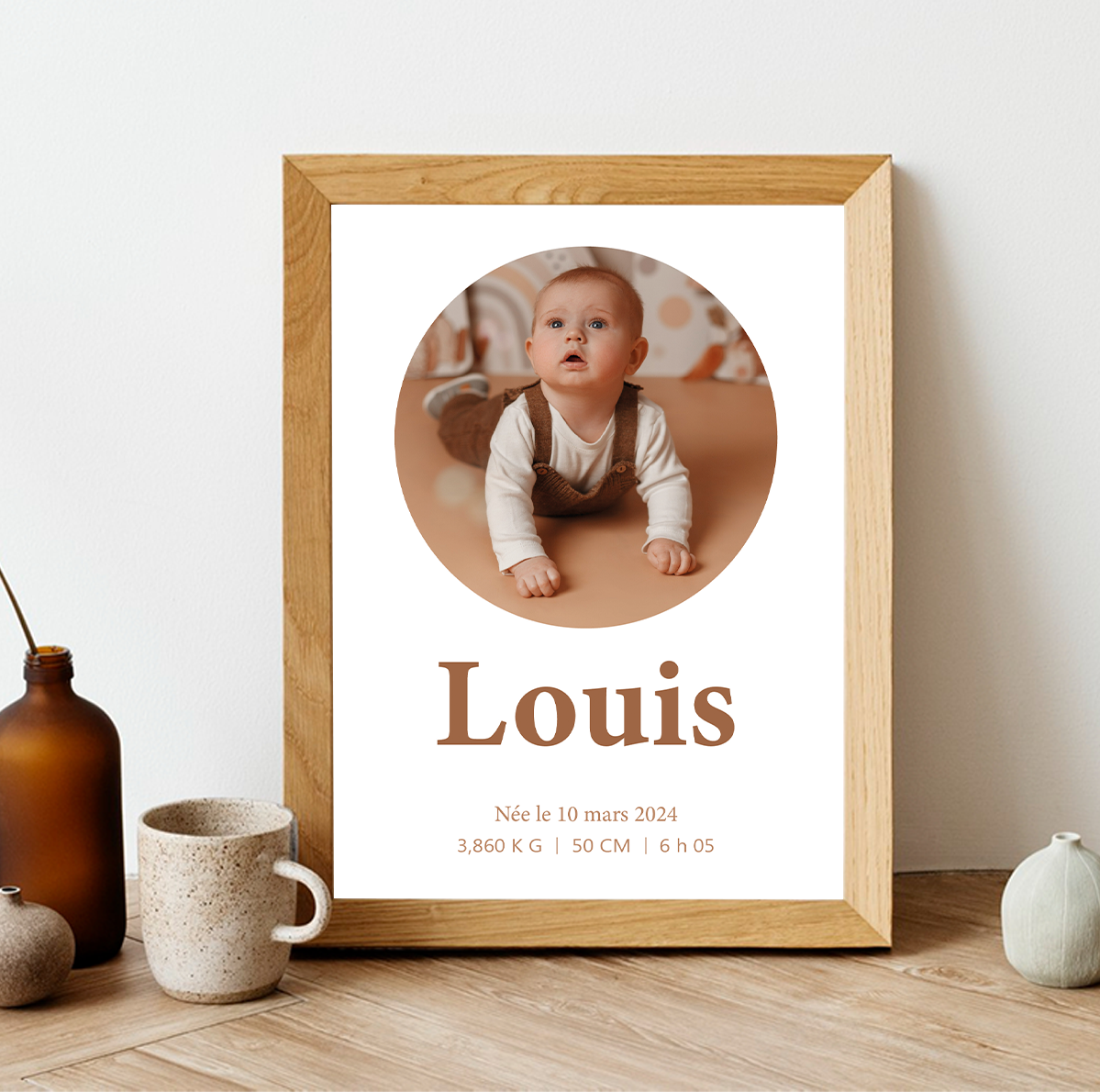 Affiche de naissance personnalisée avec photos