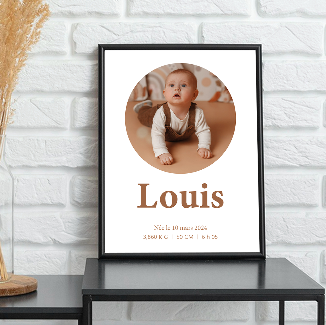 Affiche de naissance personnalisée avec photos