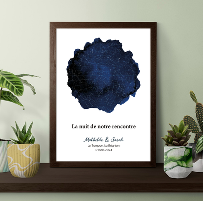 Affiche Personnalisée – Carte du Ciel Étoilé