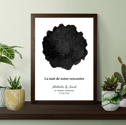 Affiche Personnalisée – Carte du Ciel Étoilé