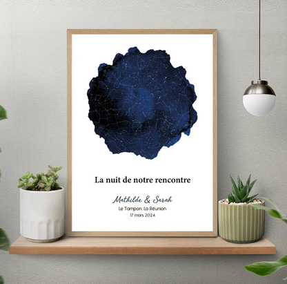 Affiche Personnalisée – Carte du Ciel Étoilé