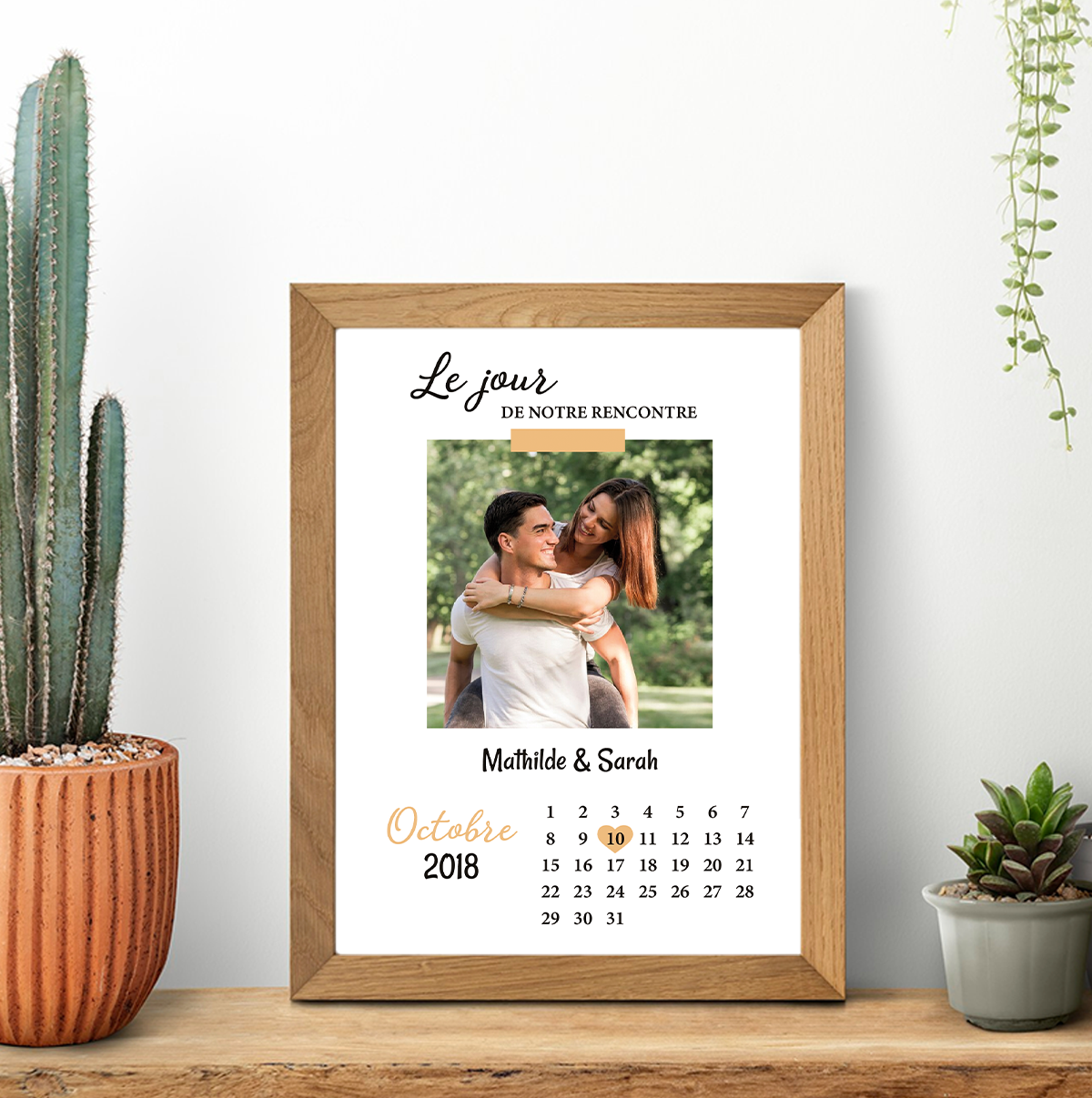 Affiche Couple Personnalisée – Calendrier Date de Rencontre