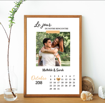 Affiche Couple Personnalisée – Calendrier Date de Rencontre