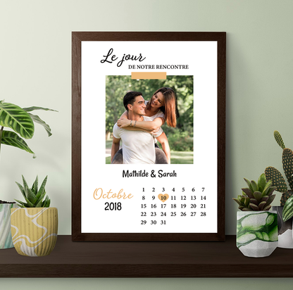 Affiche Couple Personnalisée – Calendrier Date de Rencontre