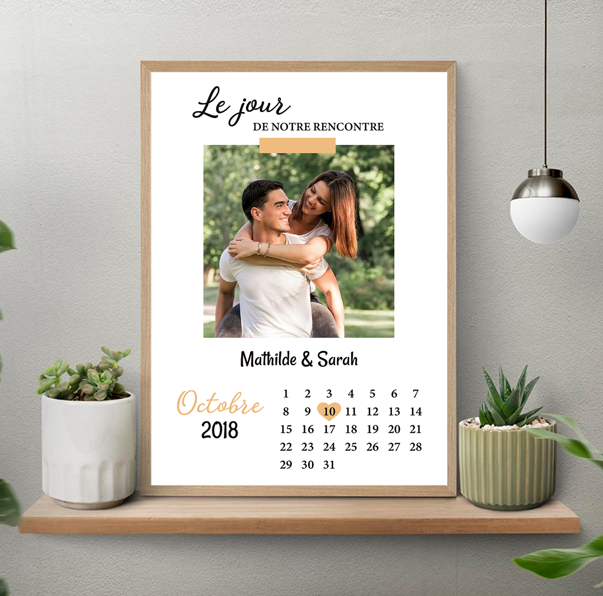 Affiche Couple Personnalisée – Calendrier Date de Rencontre