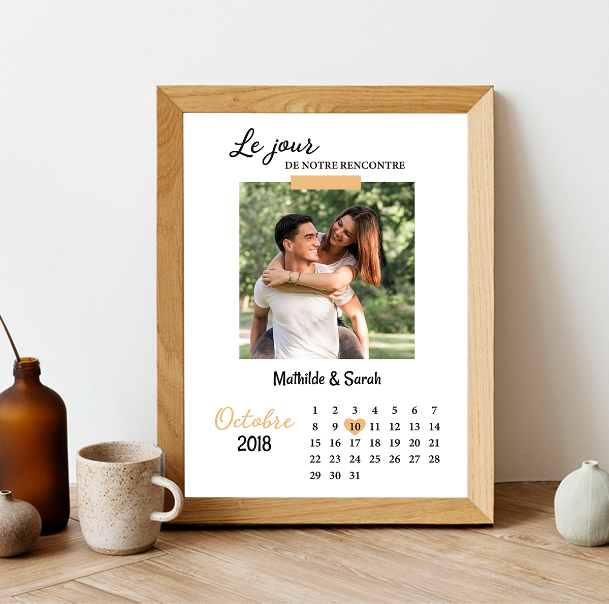 Affiche Couple Personnalisée – Calendrier Date de Rencontre