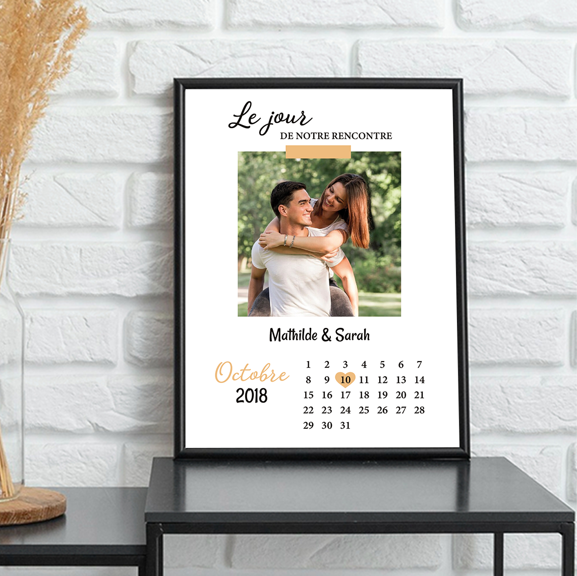 Affiche Couple Personnalisée – Calendrier Date de Rencontre